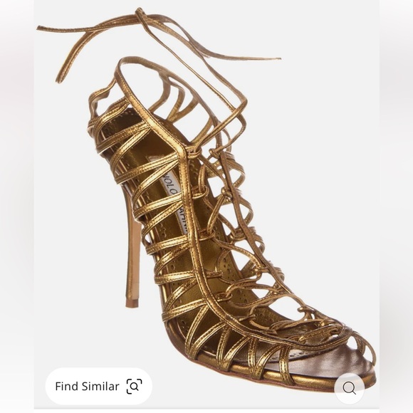 Manolo Blahnik Haz 105 Leather Sandal In GoldModeSens